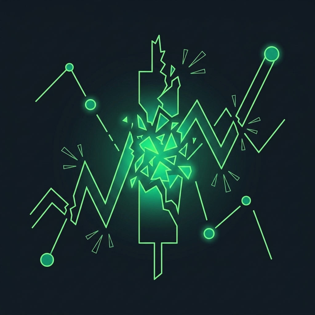 Visual diagram showing a trader manually closing a position prematurely out of fear, missing the full target