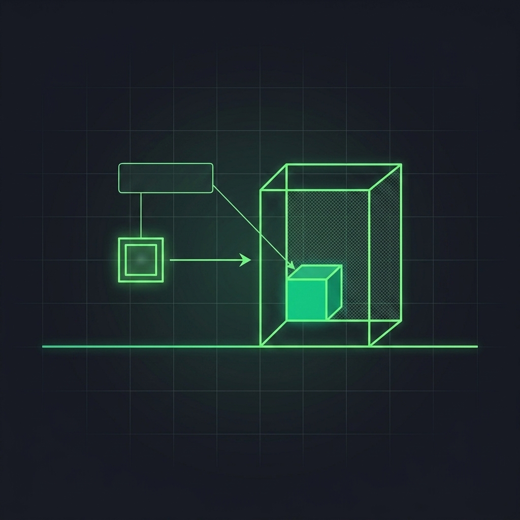 Visual diagram showing a locked deposit box (margin) securing a massive leveraged market position