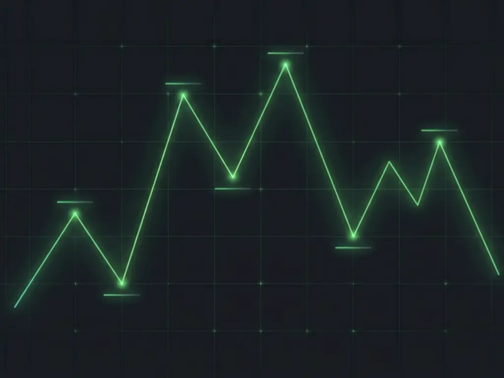 Visual diagram showing the complete market cycle: Accumulation (range), Markup (uptrend structure), Distribution (range), and Markdown (downtrend structure)