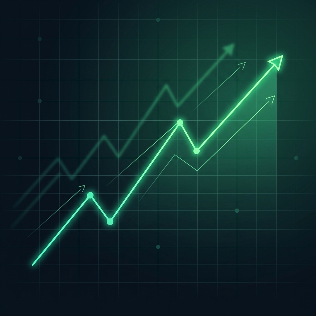 Visual diagram showing the three phases of a market: an aggressive uptrend, a sideways consolidation, and an aggressive downtrend